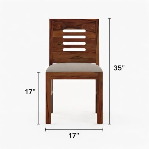 Image of PC Wood Sheesham Wood 4 Seater Dining Table Set for Living Room Dining Table with 4 Chairs Furniture for Home (Natural Finish)