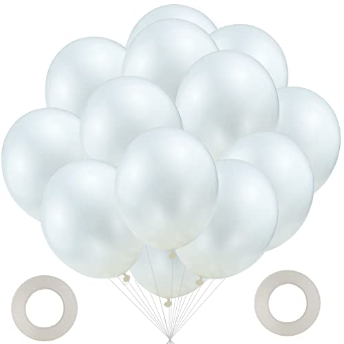 Qhou Luftballons Set Rosa – 60 Stück (rosegold, Weiß, Konfetti), 30 Cm, 100% Naturlatex