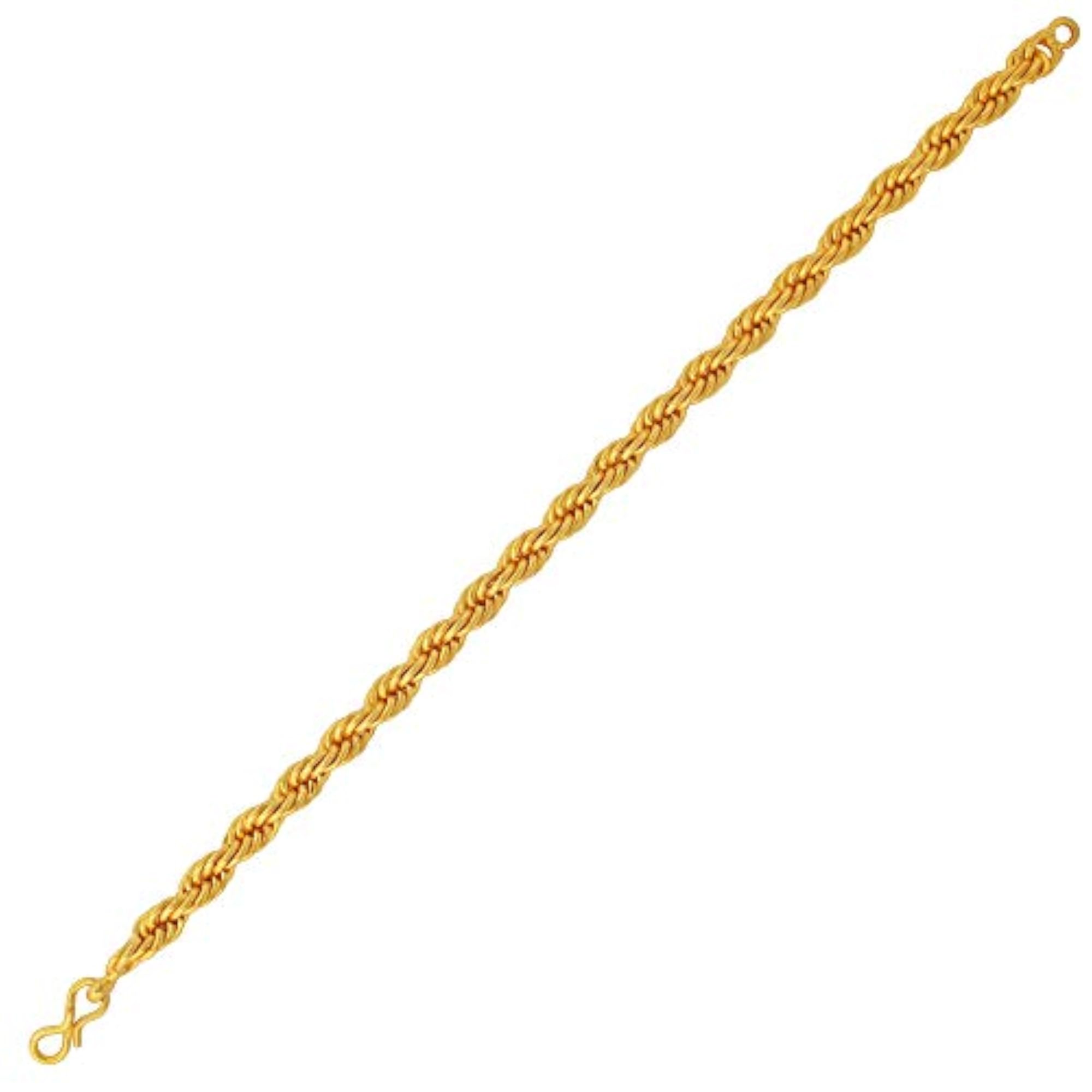 Brass Gold Plated Rope Chain Necklace & Bracelet Combo