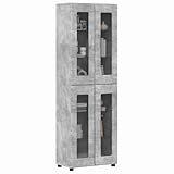 Couleur: Gris béton Tomostar Buffet Haut Cuisine, Buffet de Cuisine Meuble de Rangement Armoire Vaisselier Gris béton 60x35x182 cm Bois d\'ingénierie