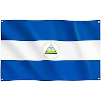 Runesol Bandera de Nicaragua, 91x152cm, 3ft x 5ft, 4 Ojales,