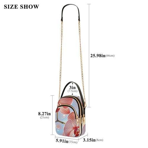 Womens Shoulder Handbags Tote Bag Quilted Purses for Women Orchid Print with Chain Strap for Shopping Office,Multi13