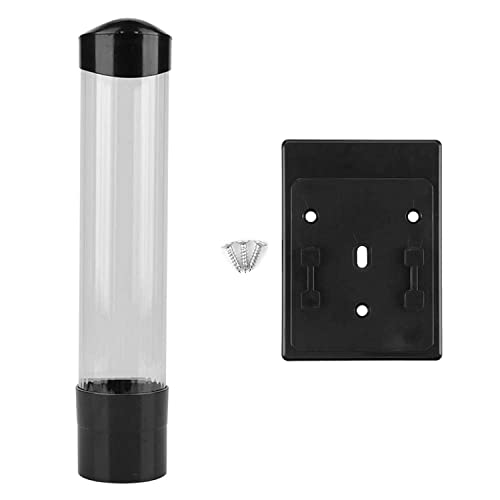 FRENYEAR-Wall-Mounted-Plastic-Drinking-Water-Cup-Glass-Dispenser-Holder-Rack-and-Storage-Black