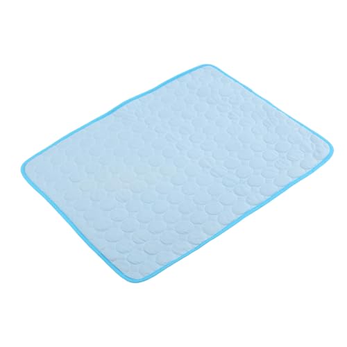 JUMPLAWN Colchoneta Refrescante para Mascotas L 70X55 CM Tapete de Seda Helada Azul Claro Almohadilla Refrescante para Perros y Gatos Pequeños Portátil y Lavable Adecuado para Verano