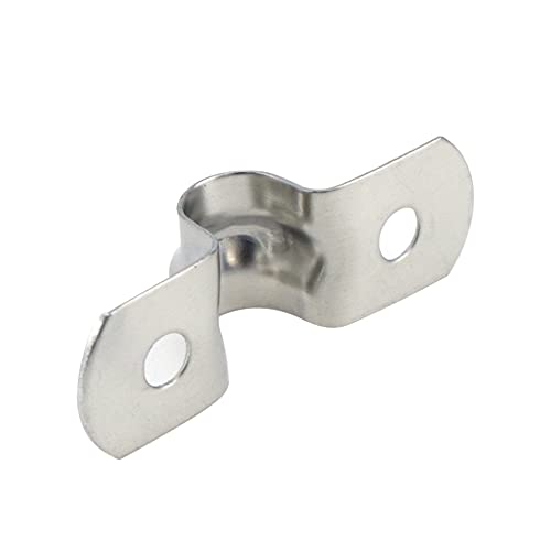 Sydien 50Pcs M8 2Hole Strap U Bracket Tube Strap Stainless Steel Rigid Pipe Strap Clamp #TOP3