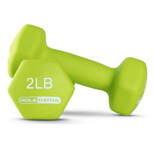 HolaHatha Neoprene Dumbbell Weights Set with Rack, 12 Lbs, Multicolor - image 8