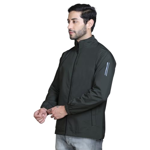 Image of TFA Mens Windcheater Jacket |Zip Closure| Sports Wear| Water Resistant |Rainy Season | Reflector