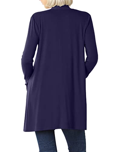 Image of Women's Open Front Cardigan Long Sleeve with Pockets Casual Outwear