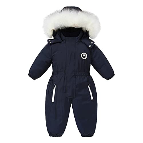 Bambino Ragazze Tute da Neve Pagliaccetto Bambini Impermeabile Pagliaccetti Giacche da Sci Abito Ragazzi Pile Cappotto Antivento Capispalla Blu 2-3 Anni