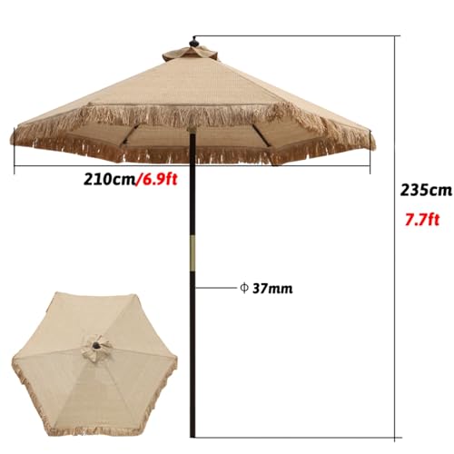 Sombrilla de playa tiki exterior resistente viento parasol patio 3