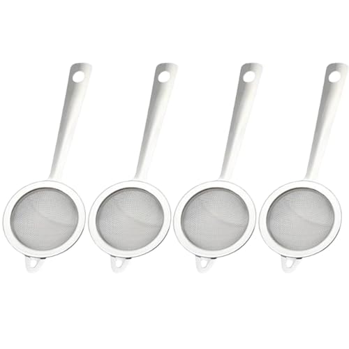 Dinghaole Lot de 4 petits filtres en maille fine – utilisés pour le thé, le jus, le café, les mini tamis, la cuisine, le brassage et le tamisage de poudre dans le thé en vrac