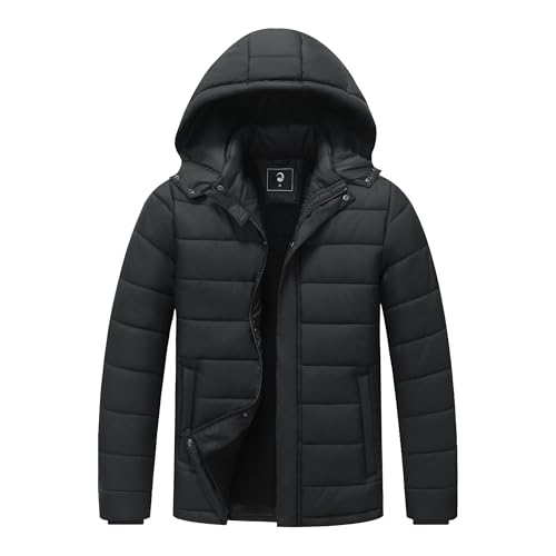 Men's Winter Down Jacket with Detachable Hood