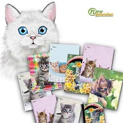 Miniatura 5 de New Generation  Kitten - Composition Notebooks, 80 Sheets  160 Pages Wide Ruled pages Comp Book, Durable Laminated covers with Assorted Fashion Cats
