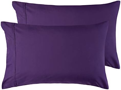 Bedsure Pillow Cases 2 Pack White - Brushed Microfiber Pillowcase with Envelope Closure, 50 x 75 cm