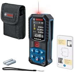 Bosch Professional Laser Measure GLM 50-27 C (Range: up to 50m, Robust, IP65, Data Transfer via Bluetooth, 2x AA Batteries, Hand Strap, Pouch)