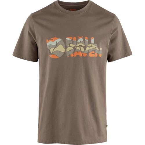Fjällräven Herren Multicolor Logo T-Shirt, Suede Brown, XXL