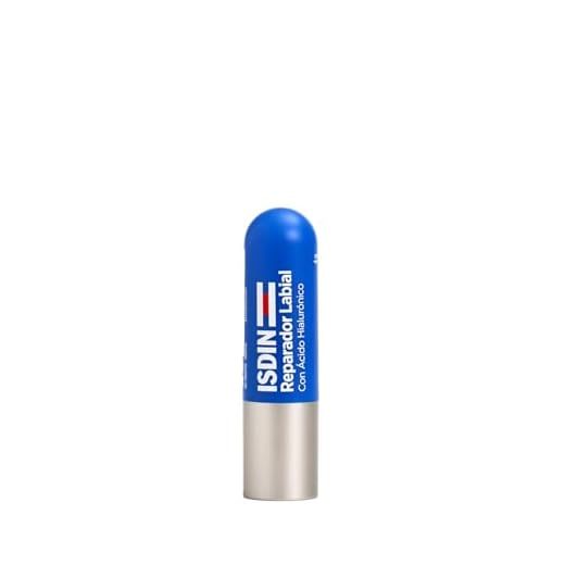 ISDIN Reparador Labial Stick, Reparador Labial en barra con ácido hialurónico que protege y repara los labios, 4g