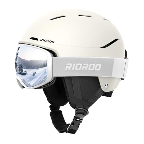 RIOROO Adjustable Ski Helmet with Goggles Cover
