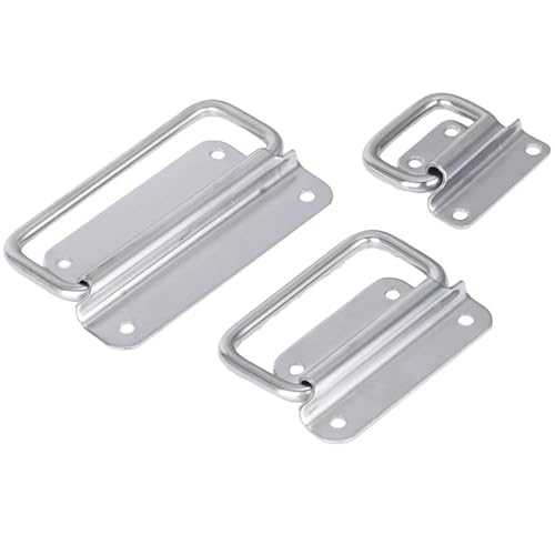 Thickened 304 Stainless Steel 180 Degrees Folding Handle Tool Equipment Box Drawer Cabinet Door 1Pcs(Sliver,Medium78)
