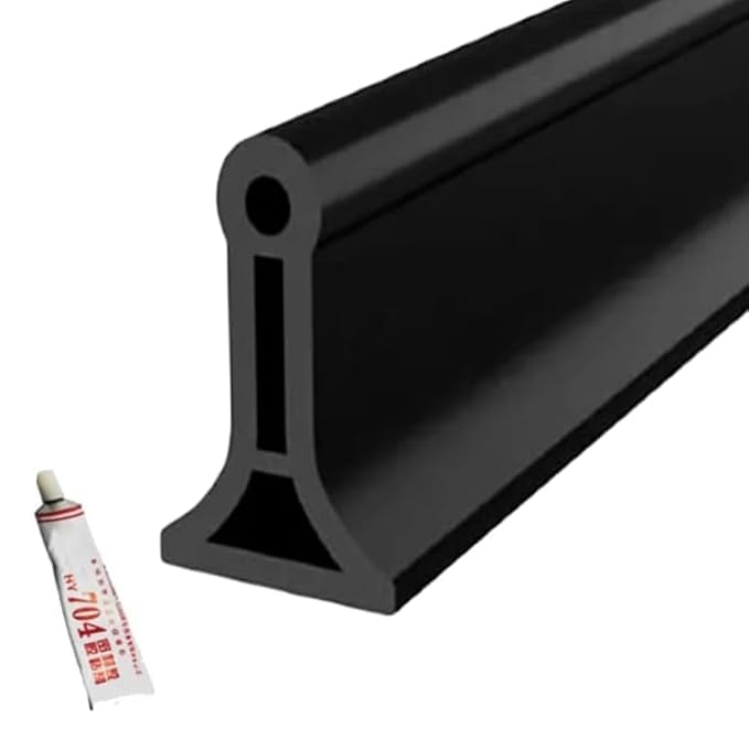Hukimoyo 1M Water Stopper for Bathroom Floor Kitchen Slab Sink Silicone Threshold Water Dam Barrier for Shower Self-Adhesive Water Stopper Bathroom Wet Area Divider Retaining Water Stopper Strip