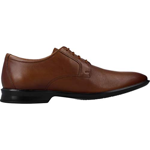 Image of Clarks Mens Bensley Lace Dark Tan Lea Derby