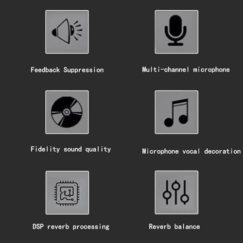 Supresor Digital de Retroalimentación Profesional con DSP y Reverberación, Supresión Automática de Silbidos y Aumento de Transmisión de Sonido de 5 a 14 dB, Anti-Retroalimentación Automática para Salas de Música y Escenarios miniatura 4