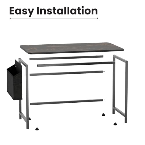 Image of BRANDFLEX Office Computer Table for Home /Writing Desk for Office Table /Folding Table for School /Folding Study Table /Work from Home Computer Table (COM Golden)