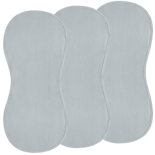 Image of Hahafelt 3 Pcs Changing Pad Liners Fits in Peanut Shape Changing Pad Waterproof Diaper Mats Organic Cotton Peanut Mats are Warm on a Baby's Back, Washable Reusable(Wild Duck,Blue)