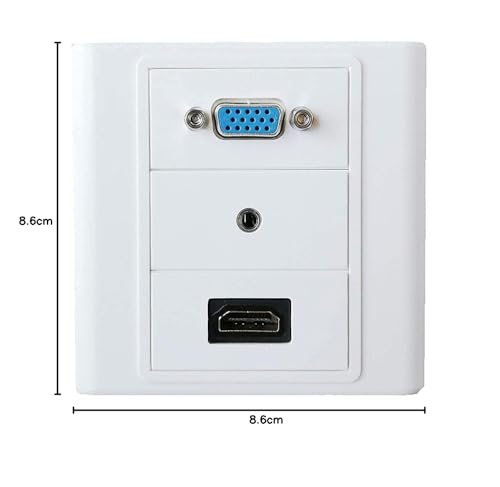 Image of HDMI /VGA /AUX Multimedia Modular Wall Socket Face Plate Socket Plug Jack Cable or Adapter for Home /Office. (HDMI /VGA /AUX)