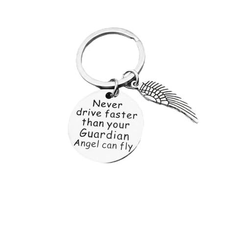 ZWWOGE Portachiavi Regalo Drive Safe con Ali d'Angelo, Include 2