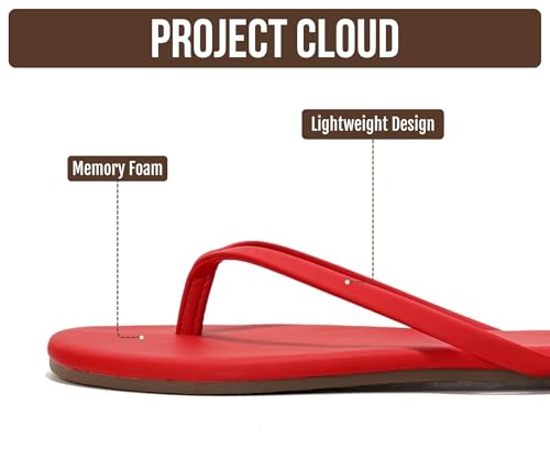 Image of Project Cloud Flip Flops for Women Footwear- Lightweight and Memory Foam Insole Sandals for Women 2026 - Durable Non-Slip Beach Essentials Flats for Women Sandals (Foundations)