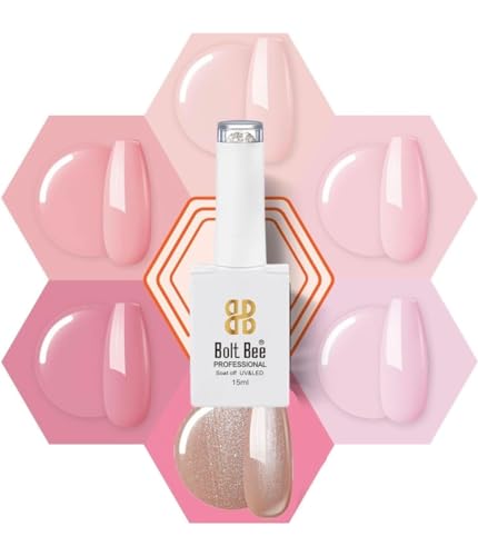 Image of Bolt Bee Gel polish Nail Lacquer | Glossy Gel Finish | Rich Pigmentation | Chip Free | Quick Drying Formula | Long Lasting Nail Polish for Women 15ml set