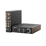 JadeAudio Level 1 Desktop HiFi Bluetooth LDAC Amplifier, 2×300W Class D Amp, USB/Coax Input, Subwoofer Output, Stereo Amplifier for Home Theater/Computer/Speakers with 48V Power Supply(Black)