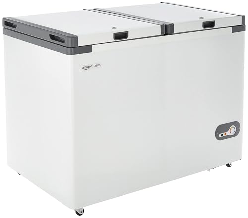 Amazon Basics Double Door Deep Freezer, With Bottom Wheels, Total...