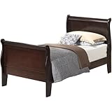 Glory Furniture Louis Phillipe Twin Sleigh Bed in Cappuccino