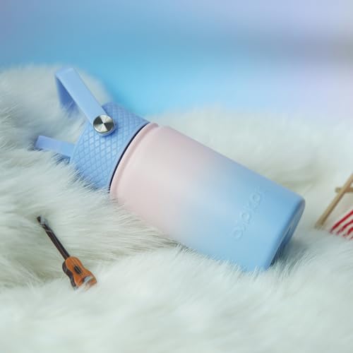 Image of BJPKPK Insulated Water Bottle, 15oz Stainless Steel with Straw Lid