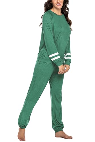 Image of Ekouaer Sweatsuits Womens Loungewear Set Tracksuit Long Sleeve Pajamas Set with Pockets 2 Piece Outfits Lounge Sets