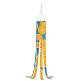 Halloween-Windsack-Flagge, frische Orangenfrucht, Halloween-Outdoor-Dekorationen mit LED, für Hof, Garten, Dekoration