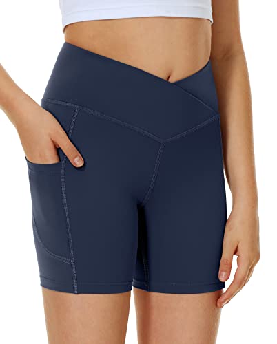 Ewedoos Girls Volleyball Athletic Shorts with Pockets - Preppy Spandex Dance Shorts for Teen Girls