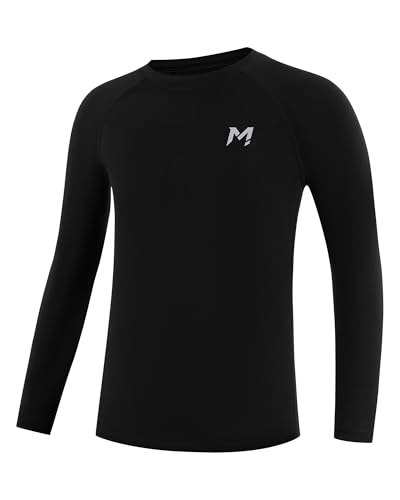 Moozava Boys Athletic Compression Shirt Long Sleeve Black XL