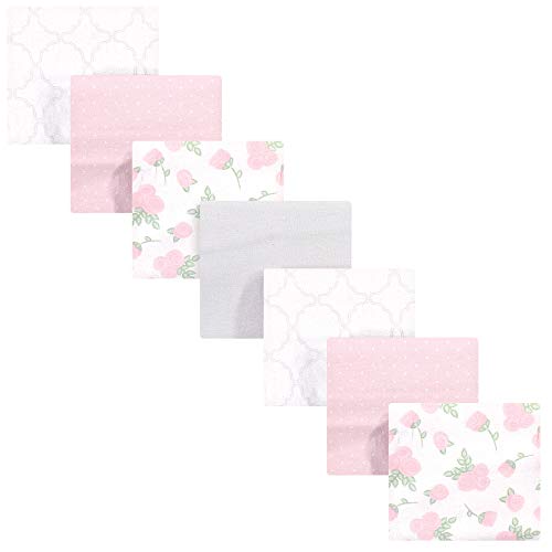 Image of Hudson Baby Unisex Baby Cotton Flannel Receiving Blankets Bundle, Pink Rose, One Size