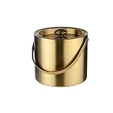 HUWOYG Eiskübel Doppelwandiger, isolierter Eiskübel aus Edelstahl, Getränkewanne, Weinflaschenkühler for Hausbar, Bier, Champagner, Wein Für Zuhause，Bar(E 3L)
