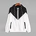Tednrk Womens Color Block Hooded Jacket Casual Zip Up Windproof Windbreaker Lightweight Drawstring Hoodie Fall Fashion