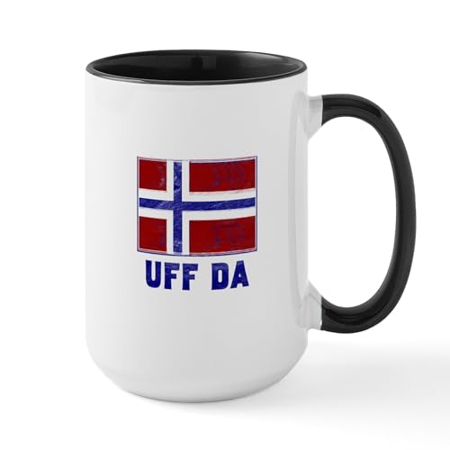 Taza Cerámica 15 oz Uff Da Norway Flag Café miniatura 1