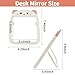 TBWHL Cute Table Desk Mirror Cartoon Cat Mirror for Desk, Desktop Mirror with Stand for College, Hanging Vanity Makeup Mirror for Dorm, Bedroom, Office Cubicle (White Cat)