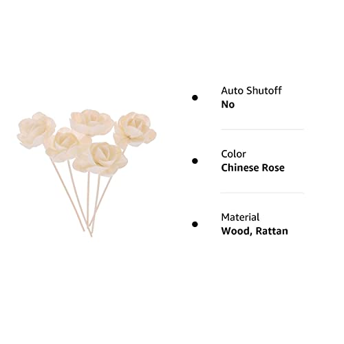 Loogool 5Pcs Diffuser Sticks Wood Chinese Rose Flower Rattan Reed Essential Oil Aroma Diffuser Sticks #TOP7