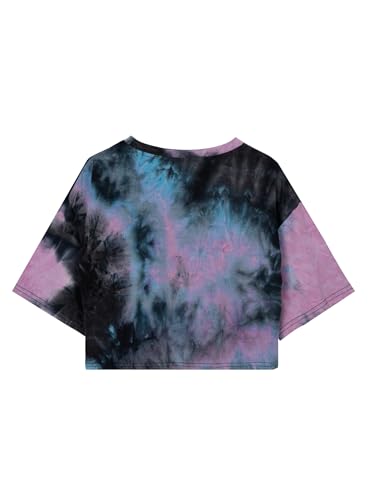 SOFIA'S CHOICE Women's Tie Dye Shirt Crop Top Round Neck Summer Casual Short Sleeve Tee2