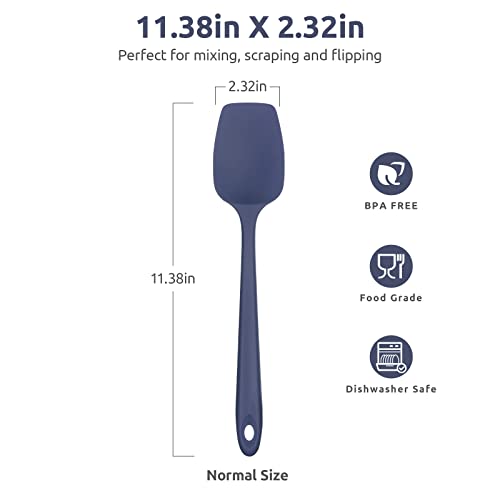 Image of U-Taste Silicone Spoon Spatula, 600F High Heat Temp, 11.38 inch, Midnight Blue
