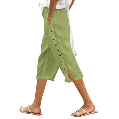 Pantacourt d'été taille haute femme coupe ajustée pantalon sport rue F409