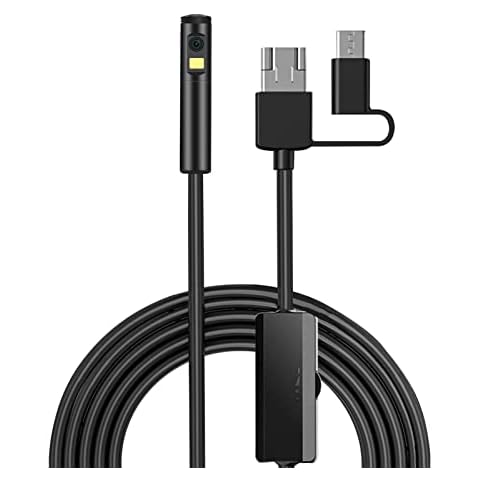 Weytoll Endoskop Inspektionskamera für industrielle Endoskopie 3-in-1-Schnittstelle Ersatz für Typ-C/Android/USB-Anschluss Eingebaute 9 dimmbare Cover